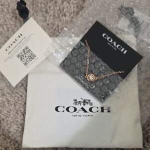 Coach Rose Gold Pendant Necklace